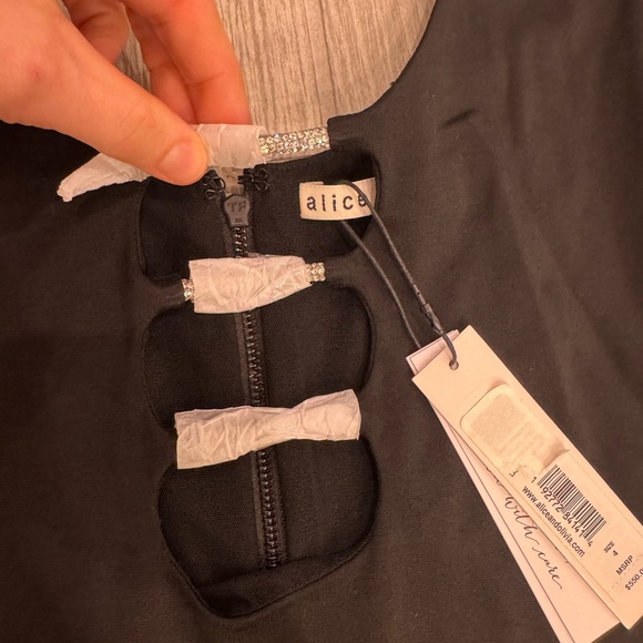 ALICE + OLIVIA REVOLVE Kalena Maxi Dress Stretch Jersey Crystal Accents NWT - Picture 10 of 14